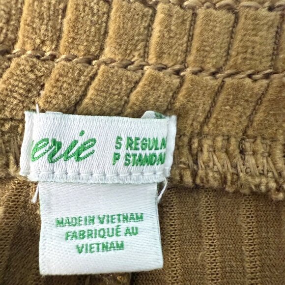 Aerie Ribbed Corduroy Flair Pants S Regular Stretchy Flare Leg Olive Brown Casua - Picture 3 of 6